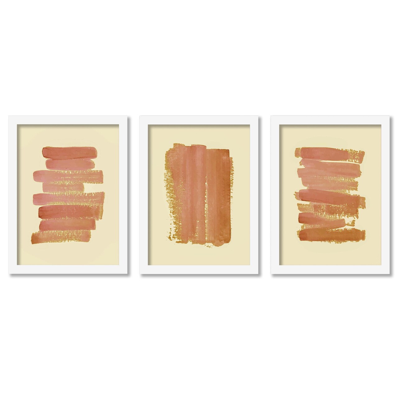 Watercolor Type by Motivated Type - 3 Piece Gallery Framed Print Art Set